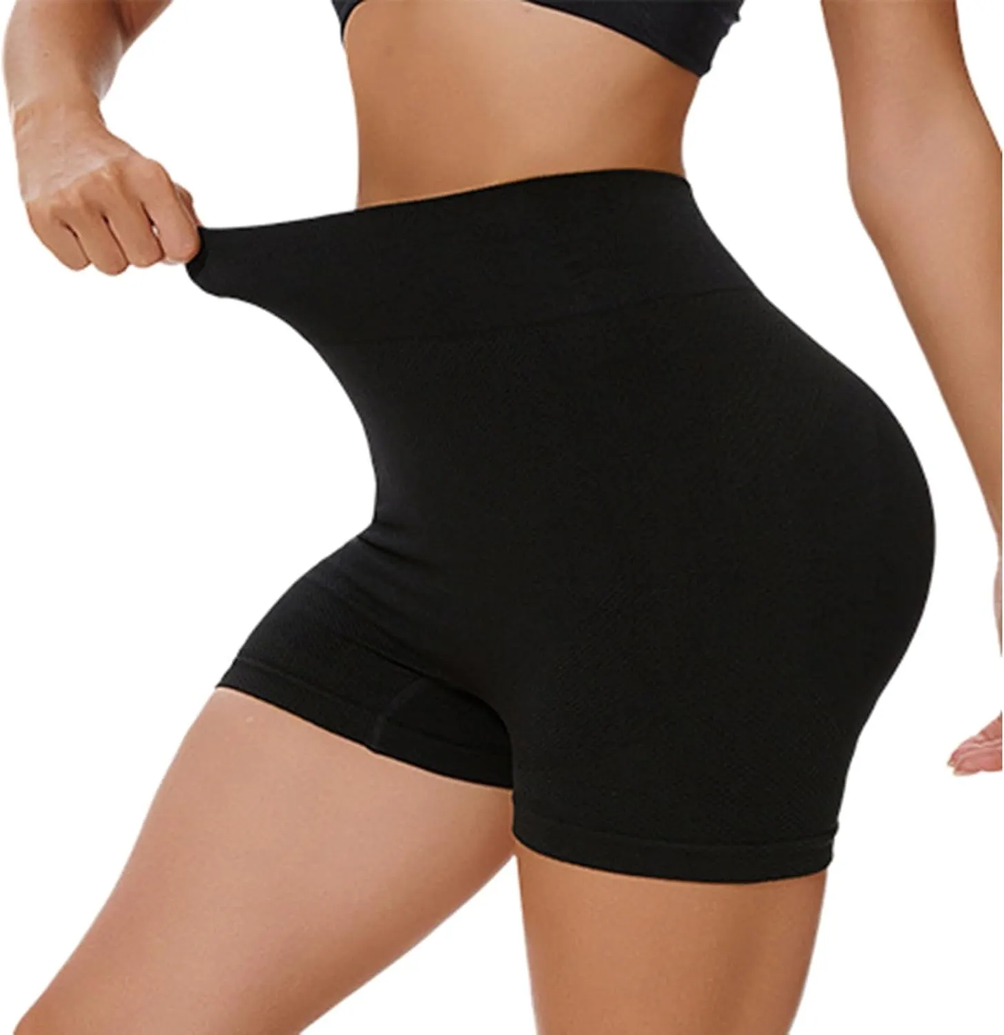 2 Packs Athletic Shorts for Women High Waisted Seamless Scrunch Butt Lifting Workout Shorts Tummy Control Yoga Short