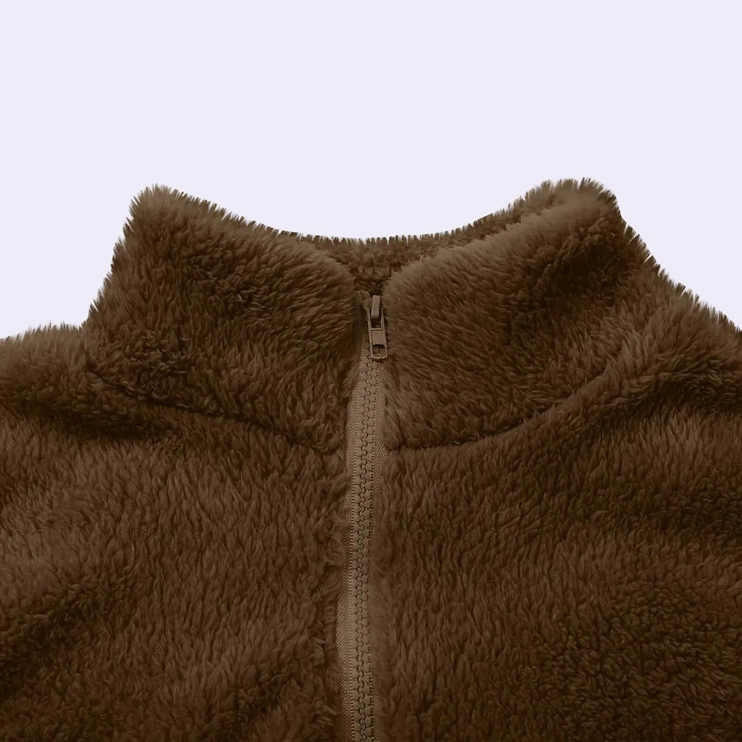 2024 Womens Winter Coats Long Sleeve High Collar Zip up Casual Comfy Warm Plush Loose Jackets with Pockets