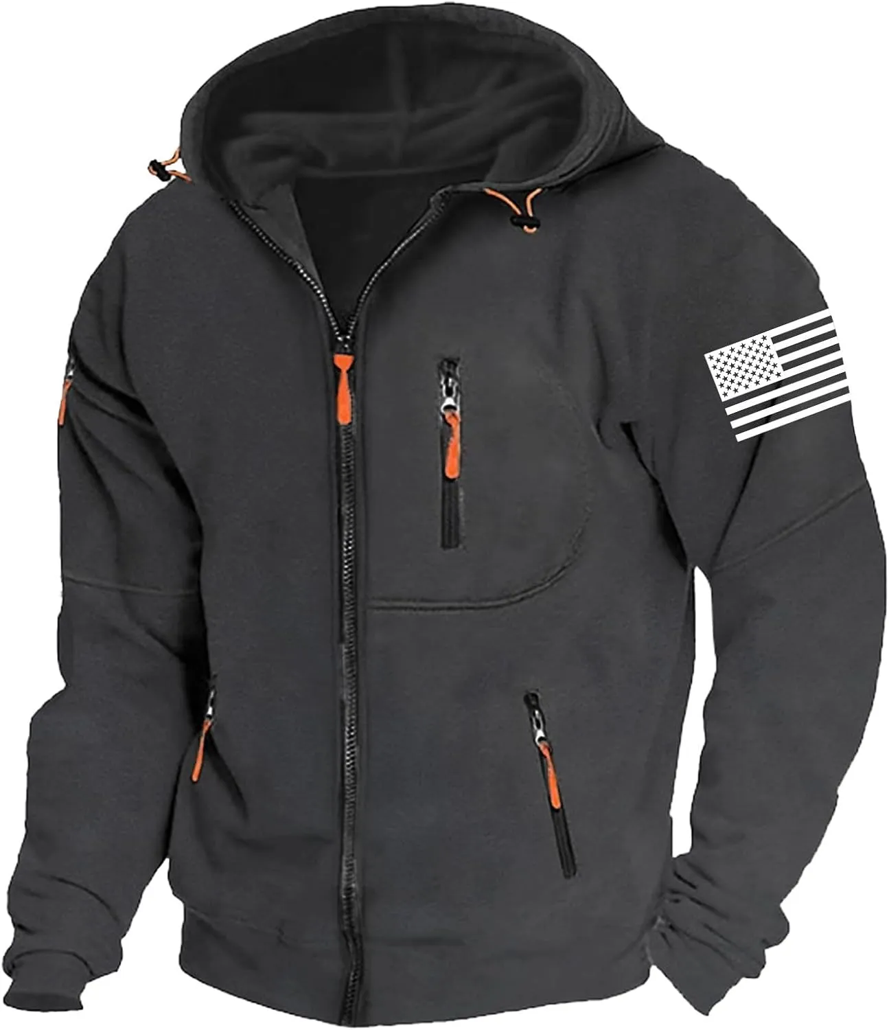 American Flag Hoodies for Men Zip up Lightweight Hoodie Sweatshirt Casual Fashion Jackets Fall Top with Zipper Pocket