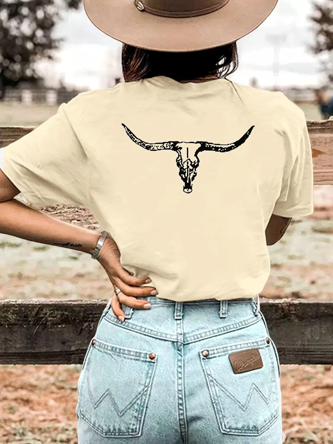 Anbech Womens Western Graphic Cowgirls Shirt Rodeo Print Tops Short Sleeve Cowboy Tops