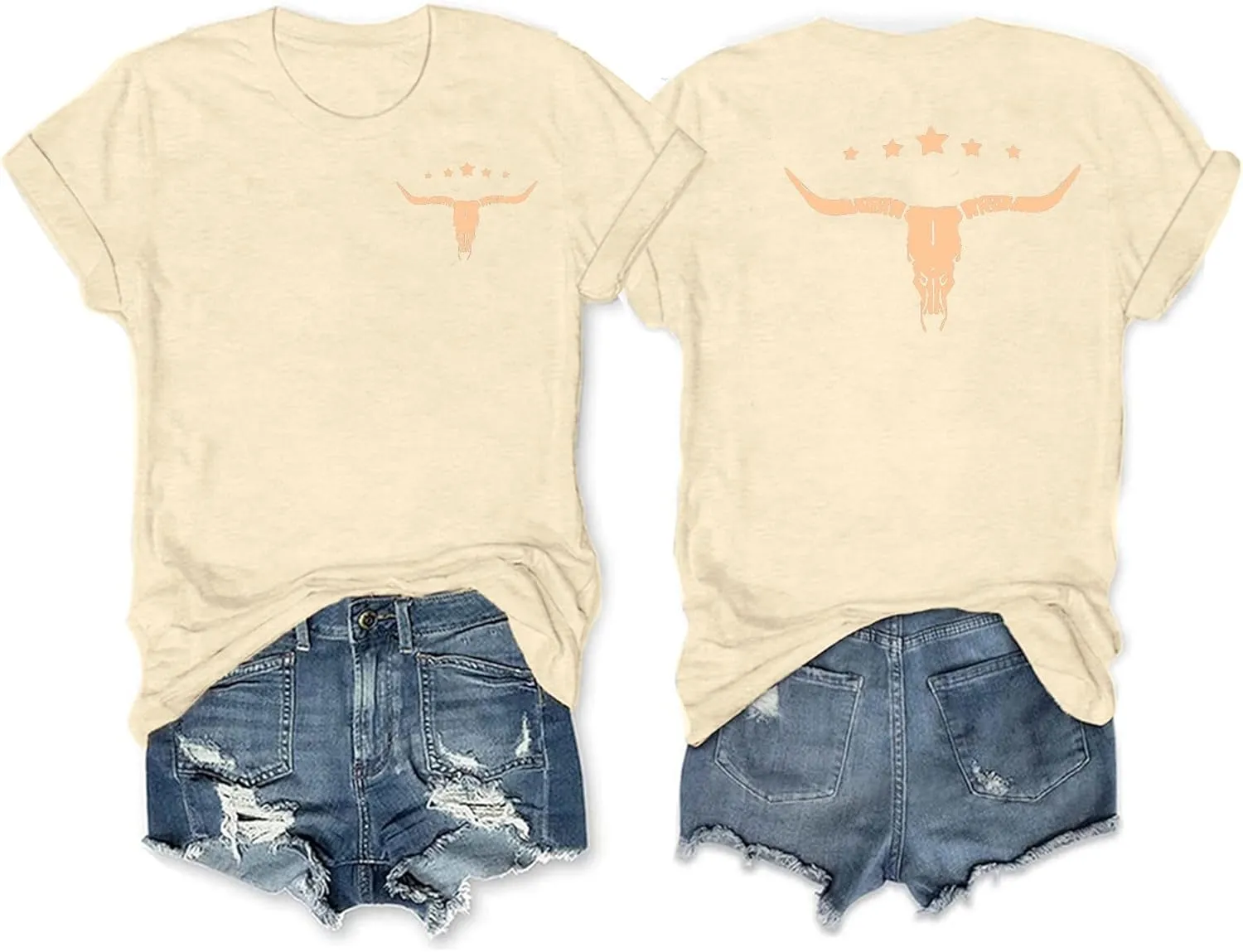 Anbech Womens Western Graphic Cowgirls Shirt Rodeo Print Tops Short Sleeve Cowboy Tops