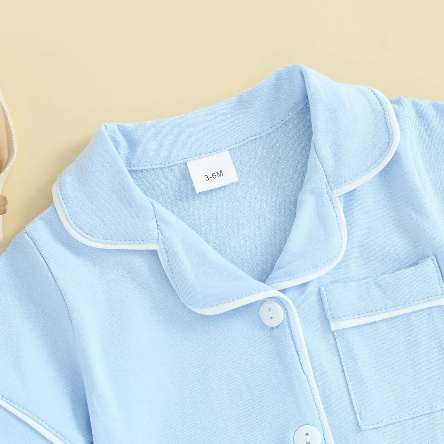 Baby Boy Girl Pajamas Romper Cute Short Sleeve Button Down Jumpsuit Sleepwear Infant Sleepers