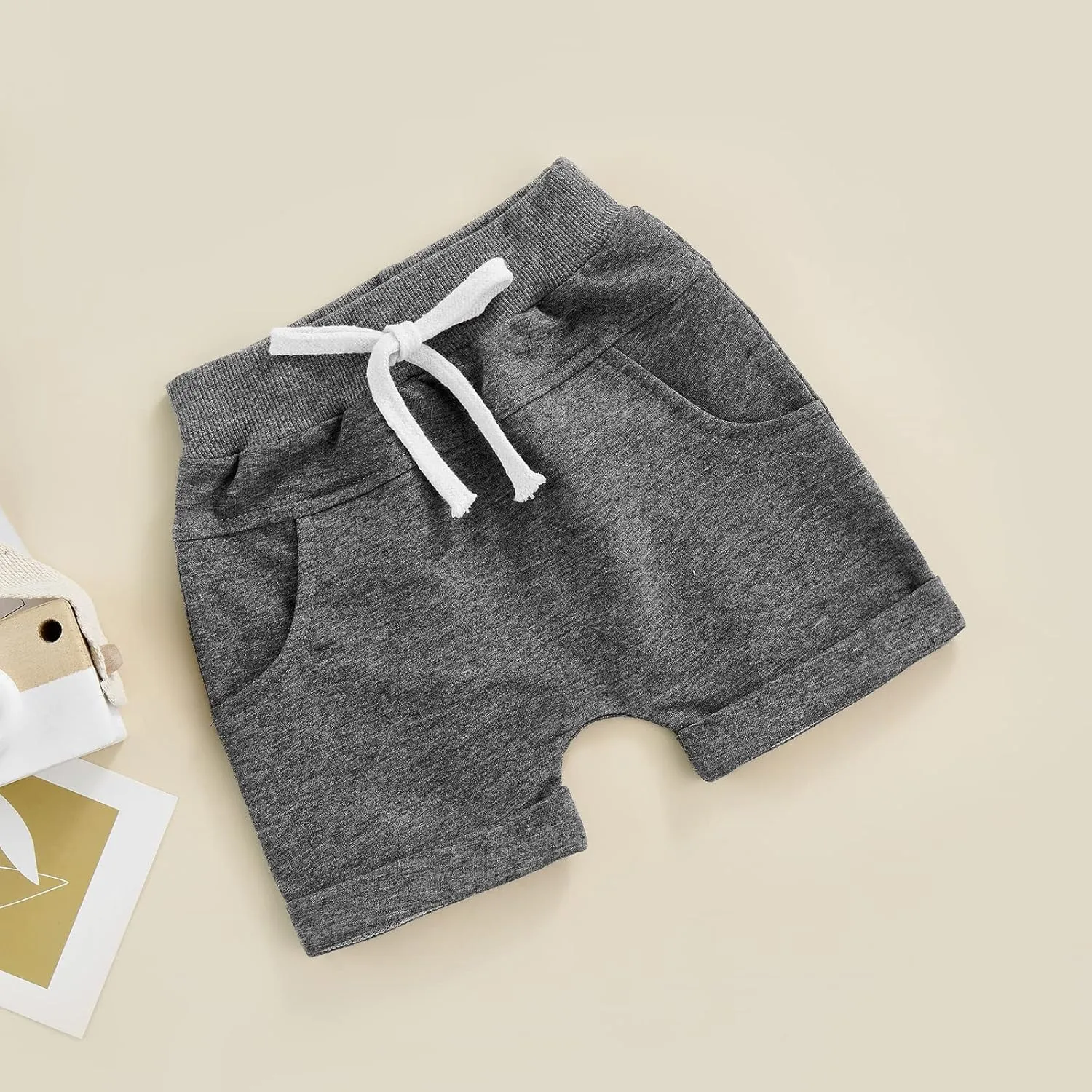 Bagilaanoe Toddler Baby Boy Shorts Summer Solid Plain Shorts Bloomers Casual Elastic Waist Jogger Shorts Bottoms