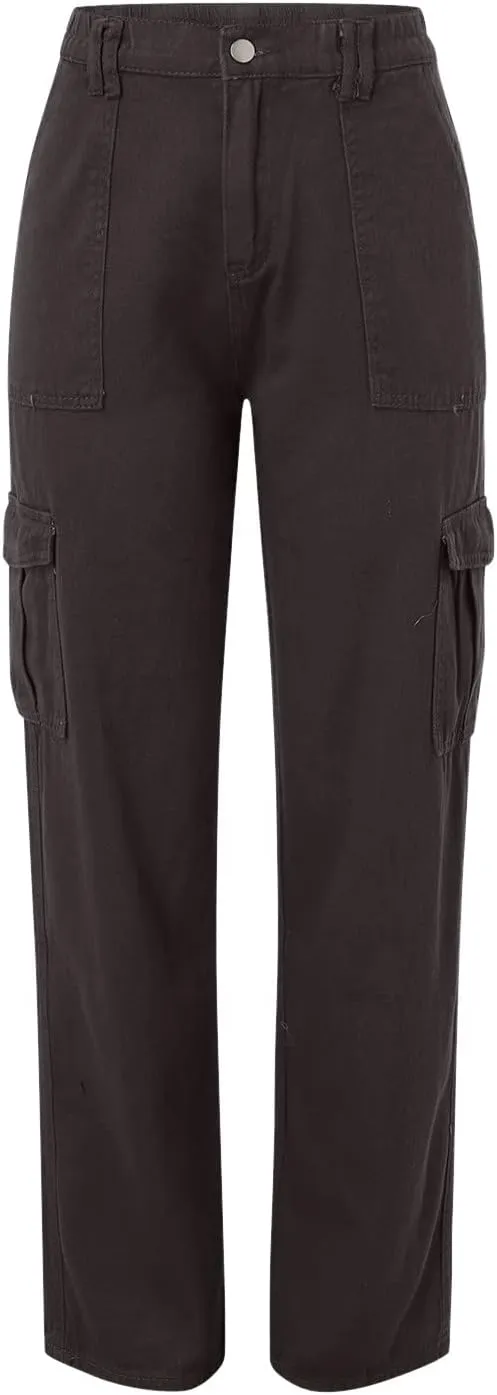 Cargo Pants Women High Waisted Casual Baggy Stretchy Wide Leg Military Trousers Y2K Streetwear Jogger Sweatpants