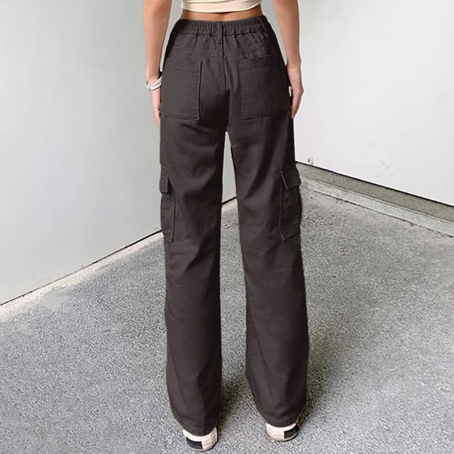Cargo Pants Women High Waisted Casual Baggy Stretchy Wide Leg Military Trousers Y2K Streetwear Jogger Sweatpants