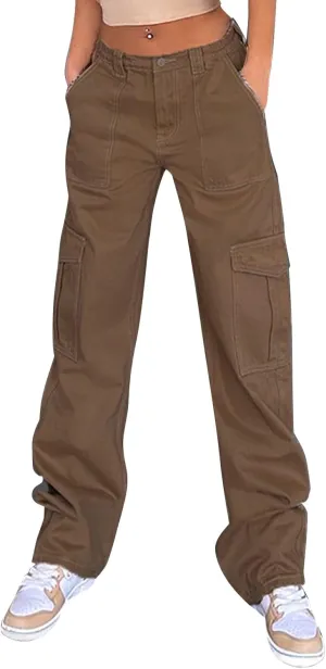 Cargo Pants Women High Waisted Casual Baggy Stretchy Wide Leg Military Trousers Y2K Streetwear Jogger Sweatpants