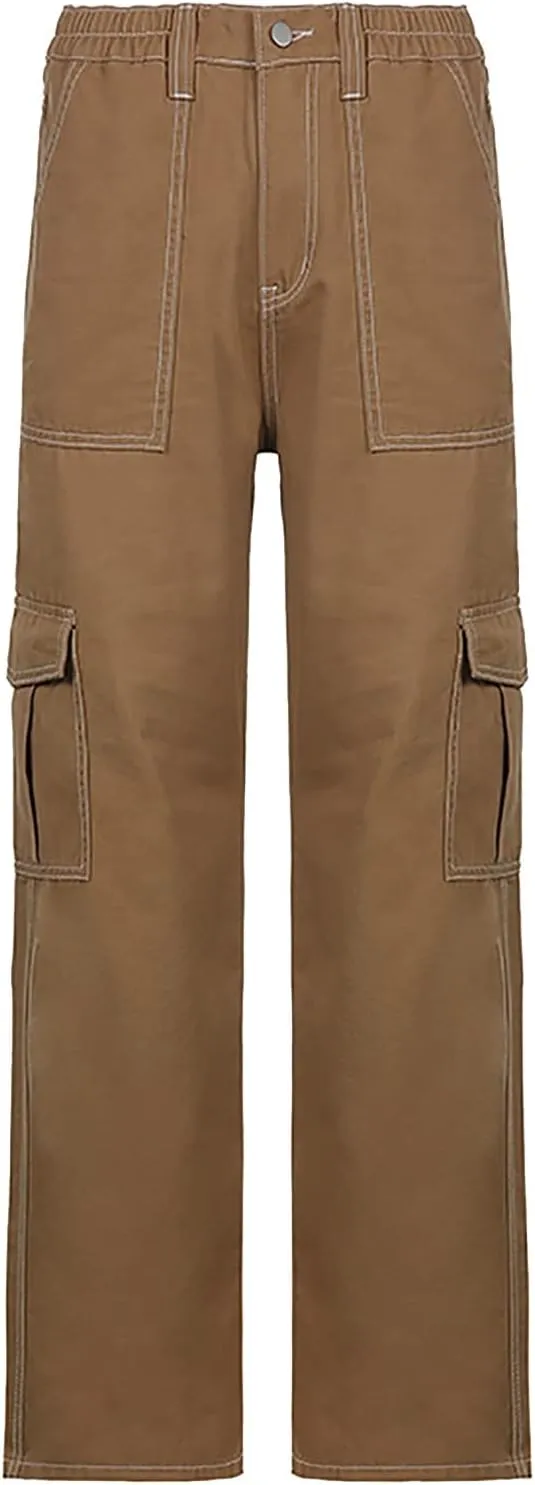 Cargo Pants Women High Waisted Casual Baggy Stretchy Wide Leg Military Trousers Y2K Streetwear Jogger Sweatpants