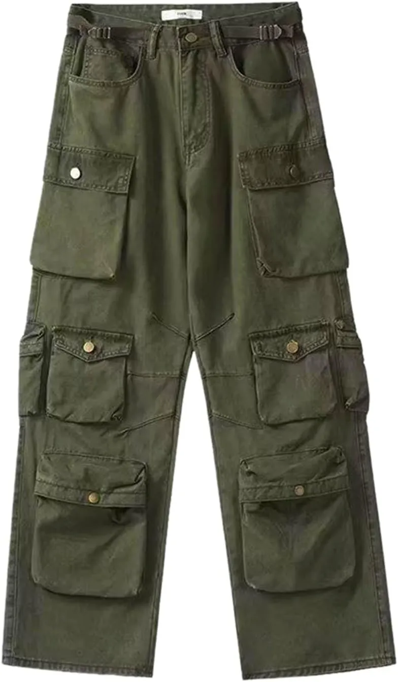 Cargo Pants Women High Waisted Casual Baggy Stretchy Wide Leg Military Trousers Y2K Streetwear Jogger Sweatpants