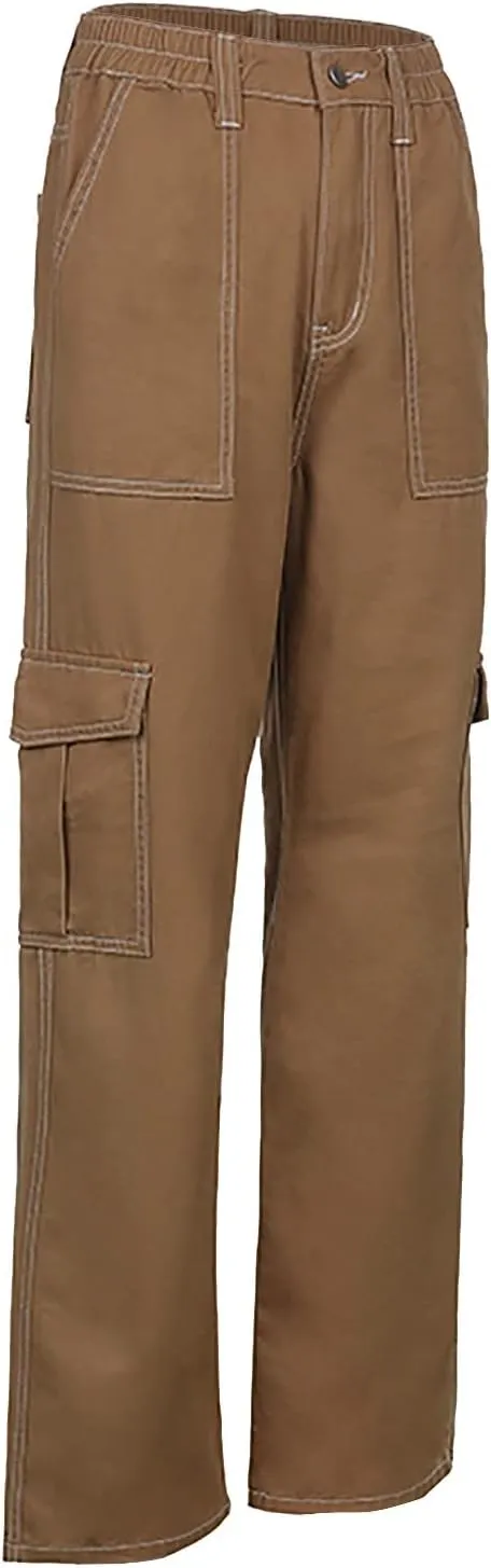Cargo Pants Women High Waisted Casual Baggy Stretchy Wide Leg Military Trousers Y2K Streetwear Jogger Sweatpants