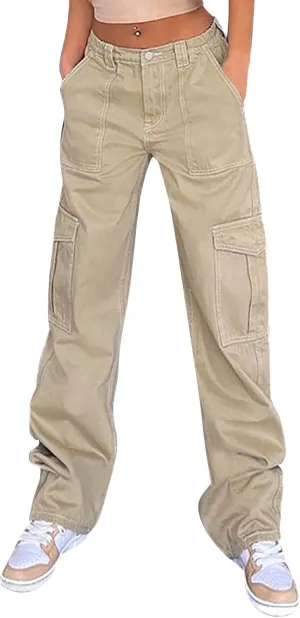 Cargo Pants Women High Waisted Casual Baggy Stretchy Wide Leg Military Trousers Y2K Streetwear Jogger Sweatpants