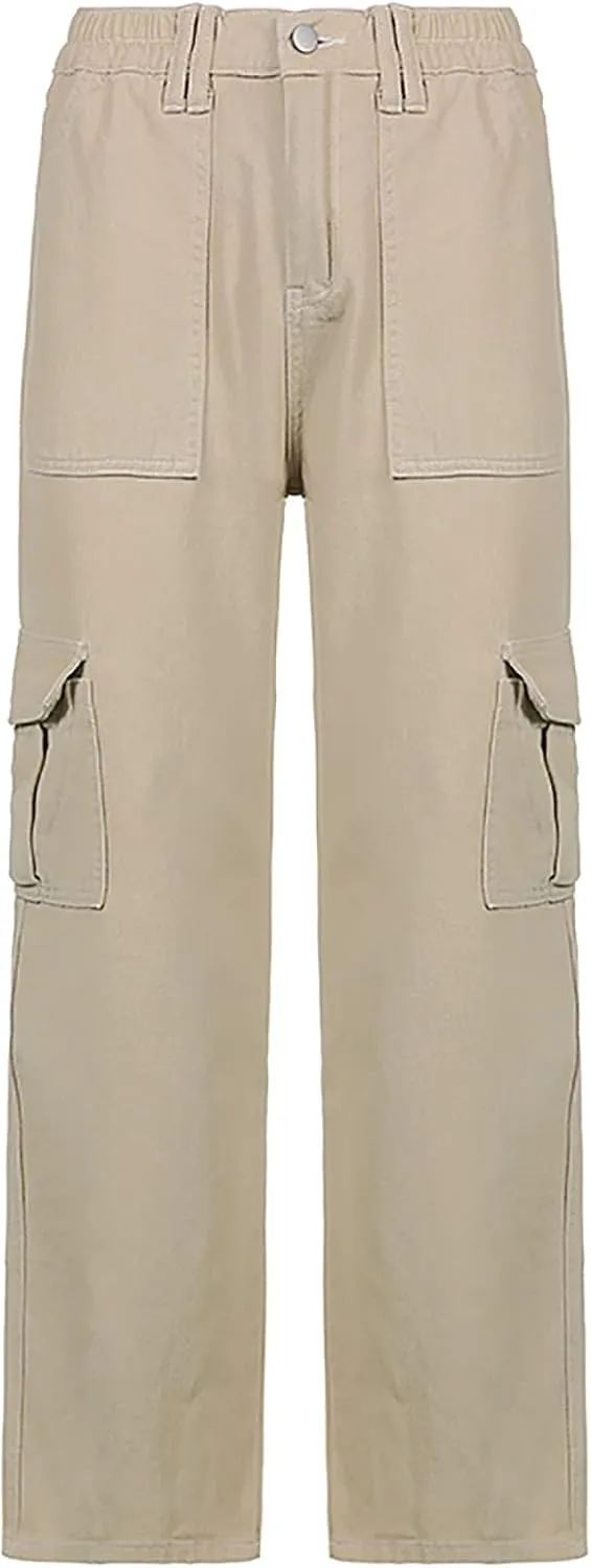 Cargo Pants Women High Waisted Casual Baggy Stretchy Wide Leg Military Trousers Y2K Streetwear Jogger Sweatpants
