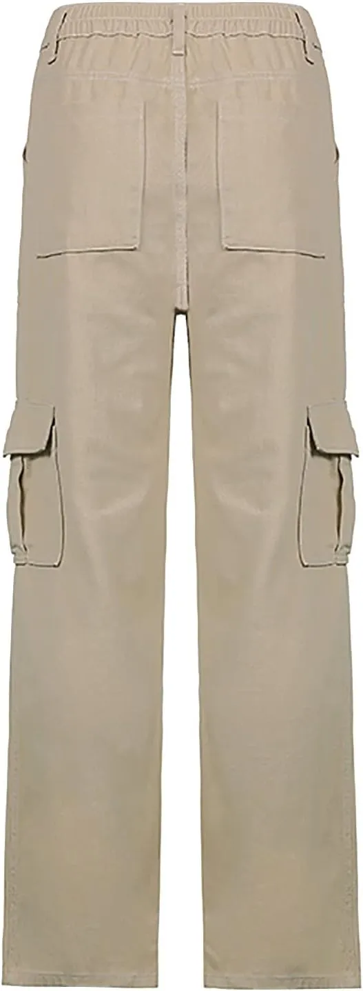 Cargo Pants Women High Waisted Casual Baggy Stretchy Wide Leg Military Trousers Y2K Streetwear Jogger Sweatpants