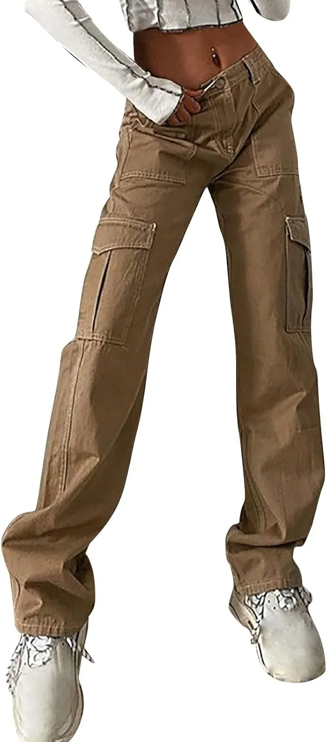 Cargo Pants Women High Waisted Casual Baggy Stretchy Wide Leg Military Trousers Y2K Streetwear Jogger Sweatpants