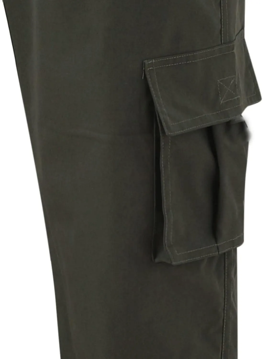 Classic Large Size Men's Pants with Pockets Comfortable Stretch Sweatpants Autumn and Winter Solid Color Cargo Pants