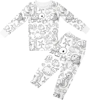 Colorable Pajamas for Kids Funny DIY Hand Painted Homewear Set Color Your Own Pajamas You Can Color with Markers
