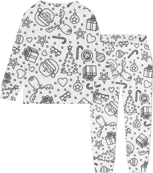 Colorable Pajamas for Kids Funny DIY Hand Painted Homewear Set Color Your Own Pajamas You Can Color with Markers