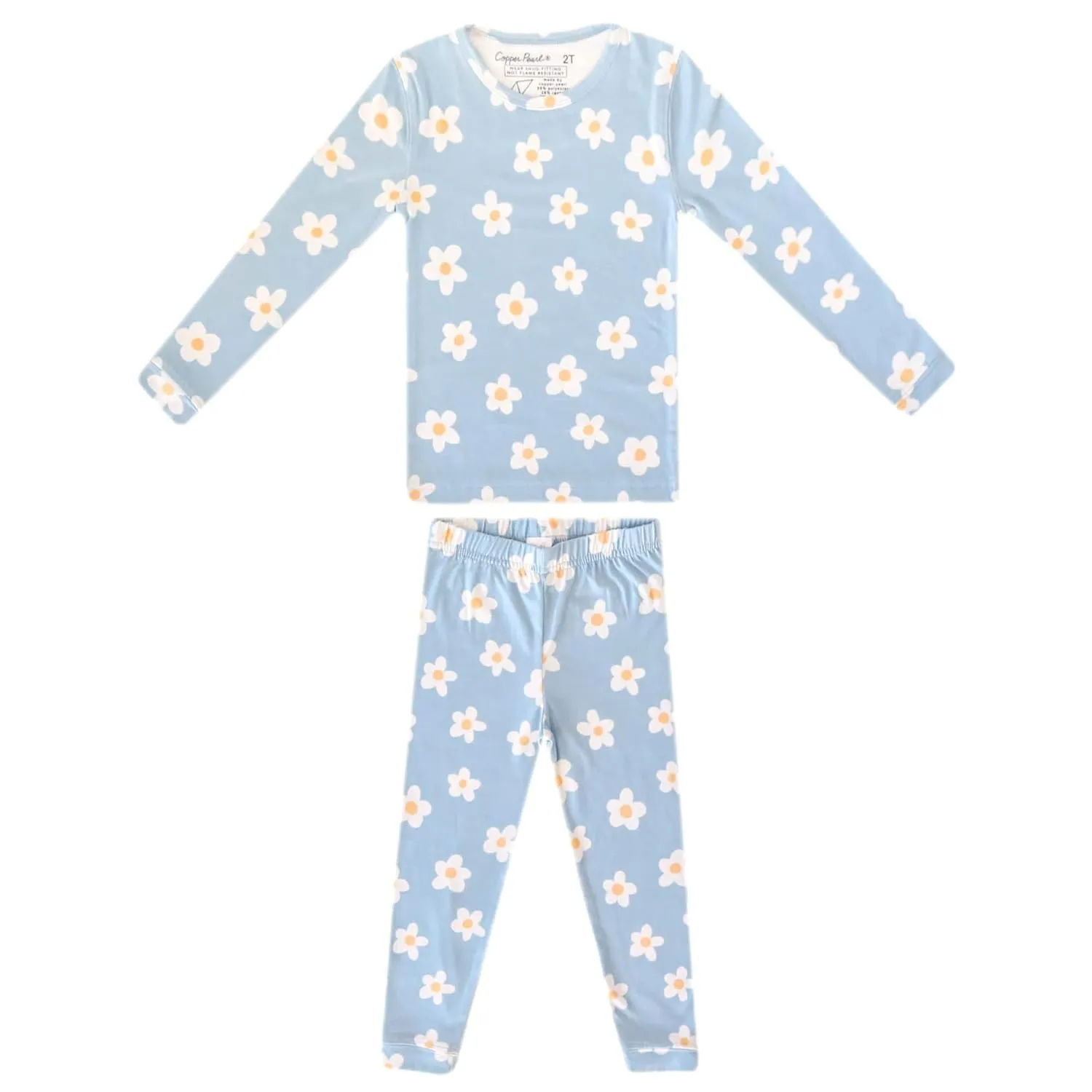 Copper Pearl Two Piece Long Sleeve Toddler Pajamas PJ Sets for Boys and Girls - Adorable Pattern Pajamas, Breathable Fabric to Keep Cool While Sleeping, Sizes 12 Months to 5T - Della