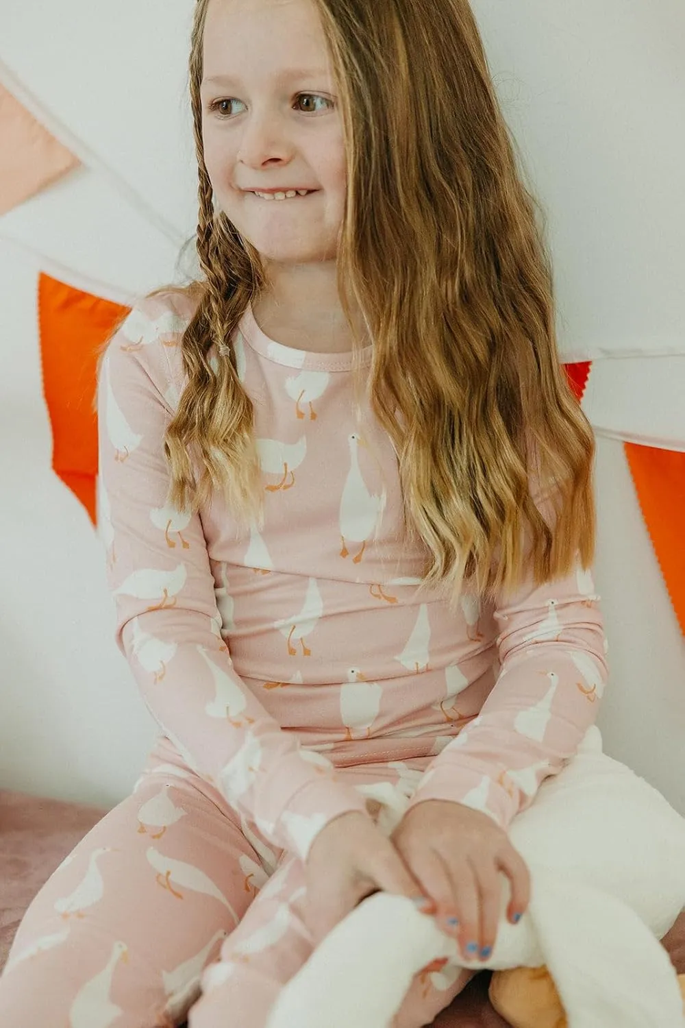 Copper Pearl Two Piece Long Sleeve Toddler Pajamas PJ Sets for Boys and Girls - Adorable Pattern Pajamas, Breathable Fabric to Keep Cool While Sleeping, Sizes 12 Months to 5T - Goosie