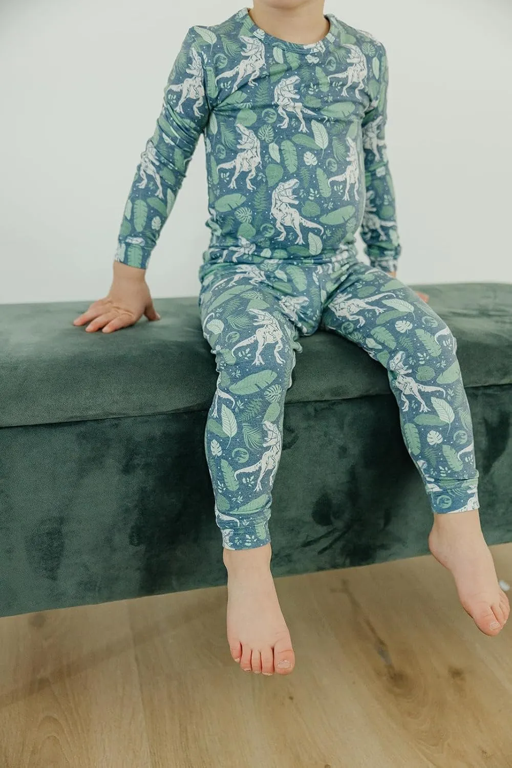 Copper Pearl Two Piece Long Sleeve Toddler Pajamas PJ Sets for Boys and Girls - Adorable Pattern Pajamas, Breathable Fabric to Keep Cool While Sleeping, Sizes 12 Months to 5T - Jurassic Park