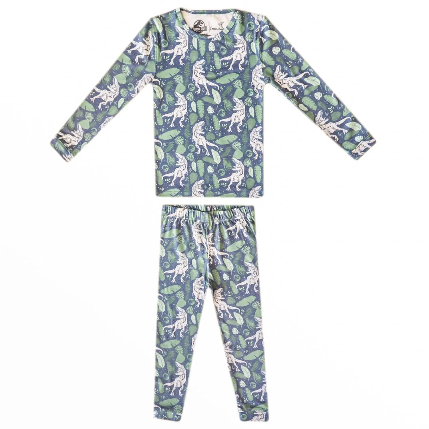 Copper Pearl Two Piece Long Sleeve Toddler Pajamas PJ Sets for Boys and Girls - Adorable Pattern Pajamas, Breathable Fabric to Keep Cool While Sleeping, Sizes 12 Months to 5T - Jurassic Park