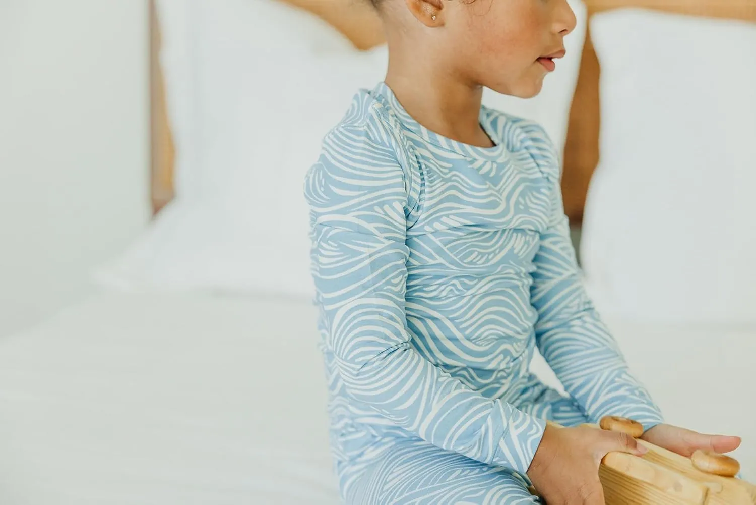 Copper Pearl Two Piece Long Sleeve Toddler Pajamas PJ Sets for Boys and Girls - Adorable Pattern Pajamas, Breathable Fabric to Keep Cool While Sleeping, Sizes 12 Months to 5T - Surf