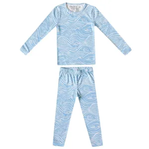 Copper Pearl Two Piece Long Sleeve Toddler Pajamas PJ Sets for Boys and Girls - Adorable Pattern Pajamas, Breathable Fabric to Keep Cool While Sleeping, Sizes 12 Months to 5T - Surf