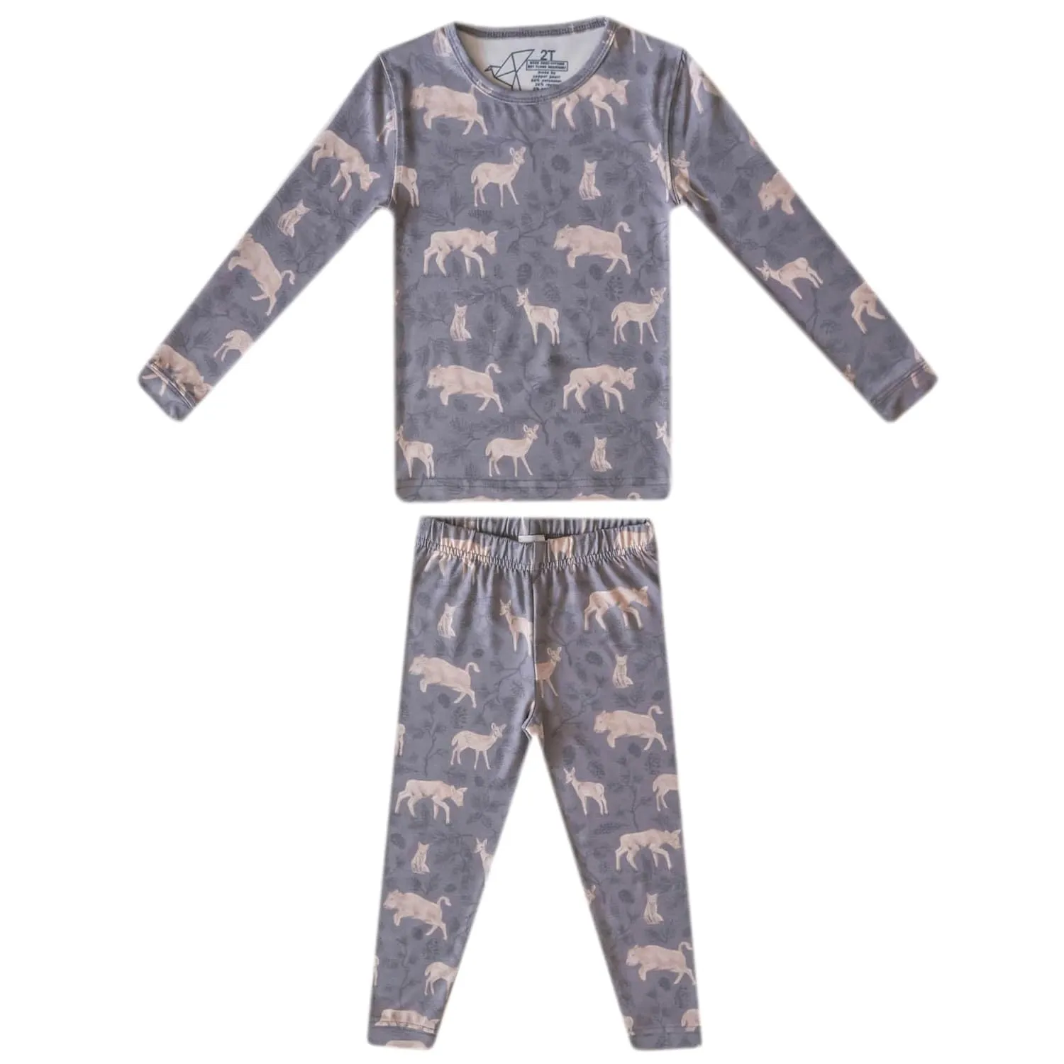 Copper Pearl Two Piece Long Sleeve Toddler Pajamas PJ Sets for Boys and Girls - Adorable Pattern Pajamas, Breathable Fabric to Keep Cool While Sleeping, Sizes 12 Months to 5T - Timber
