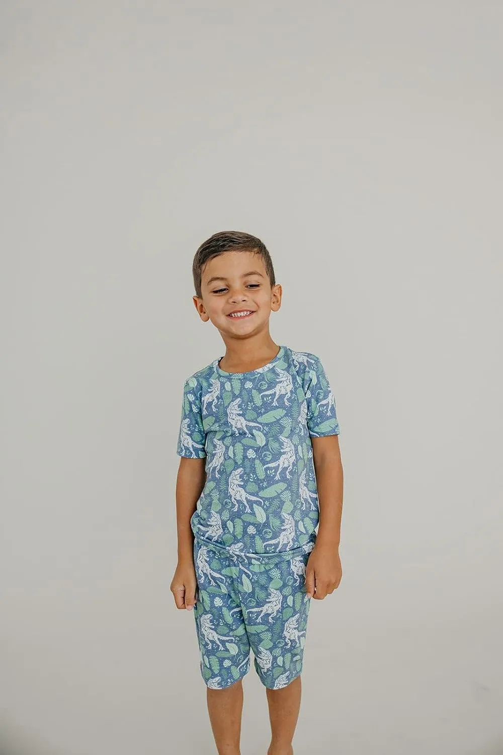 Copper Pearl Two Piece Short Sleeve Toddler Pajamas PJ Sets for Boys and Girls - Adorable Pattern Summer Pajamas Shorts to Keep Cool While Sleeping, Size 12 Months to 5T - Jurassic Park