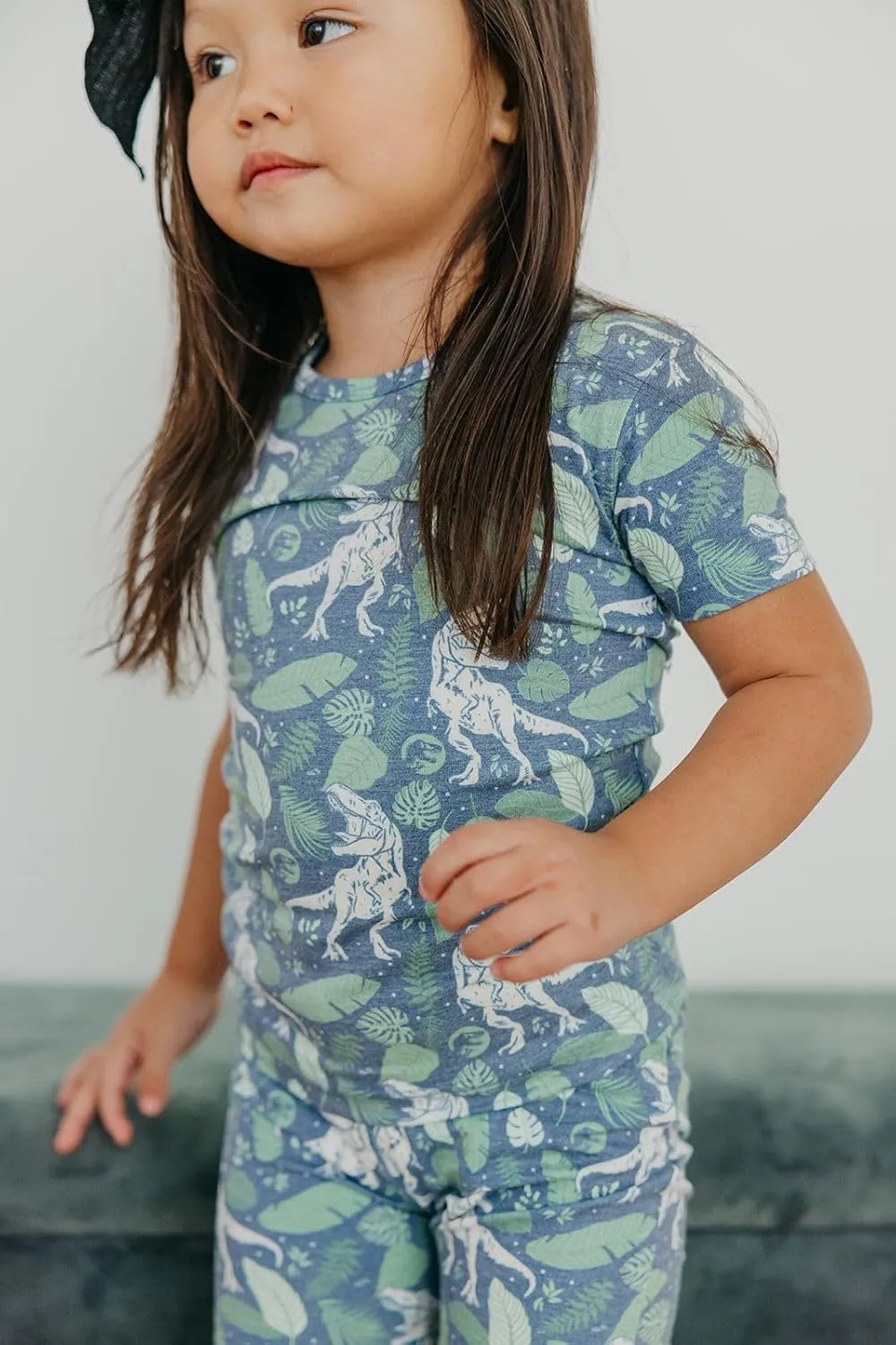 Copper Pearl Two Piece Short Sleeve Toddler Pajamas PJ Sets for Boys and Girls - Adorable Pattern Summer Pajamas Shorts to Keep Cool While Sleeping, Size 12 Months to 5T - Jurassic Park