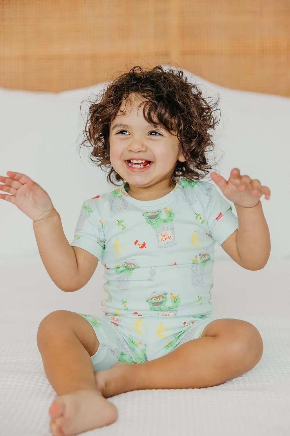 Copper Pearl Two Piece Short Sleeve Toddler Pajamas PJ Sets for Boys and Girls - Adorable Pattern Summer Pajamas Shorts to Keep Cool While Sleeping, Size 12 Months to 5T - Oscar the Grouch
