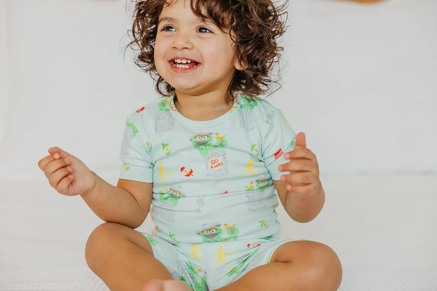 Copper Pearl Two Piece Short Sleeve Toddler Pajamas PJ Sets for Boys and Girls - Adorable Pattern Summer Pajamas Shorts to Keep Cool While Sleeping, Size 12 Months to 5T - Oscar the Grouch