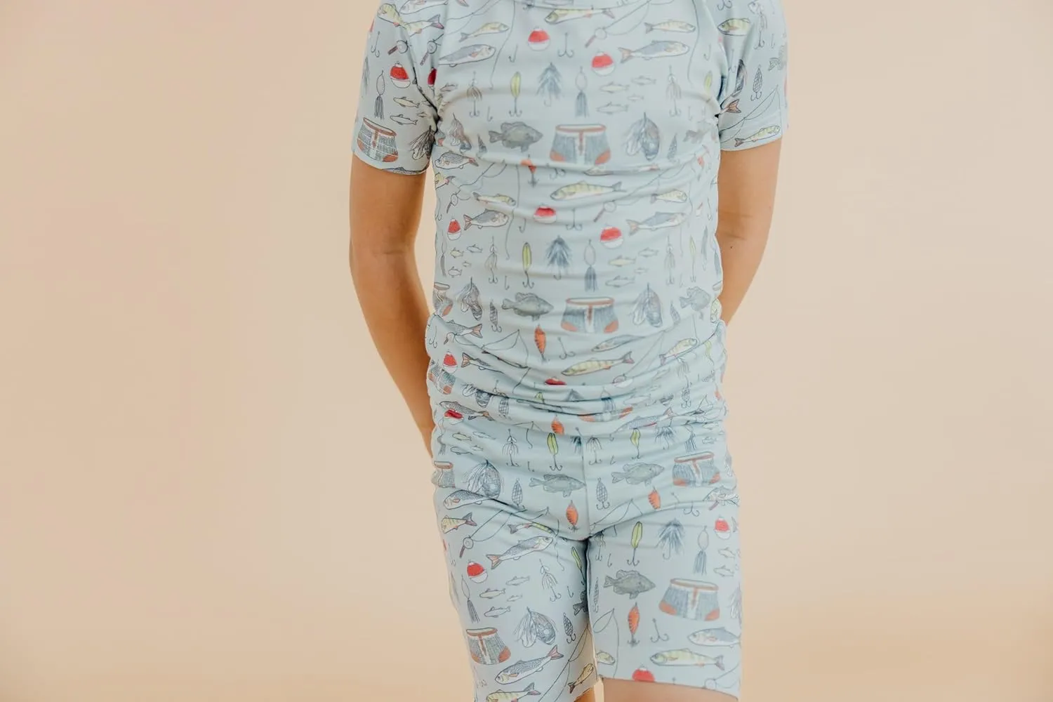 Copper Pearl Two Piece Short Sleeve Toddler Pajamas PJ Sets for Boys and Girls - Adorable Pattern Summer Pajamas Shorts to Keep Cool While Sleeping, Size 12 Months to 5T - Trout