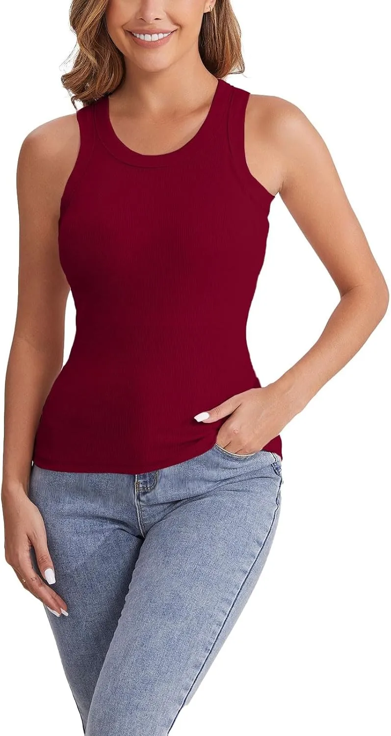 Cotton Shelf Bra Camisole Tops for Women Comfy Y2K Rib Vest Spring Summer Layering Tank Summer Outfits Cami Shirt