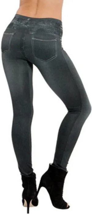 Denim Leggings  Thermal Fleece Denim Jeggings, Premium Stretch Soft High Waisted Jeggings for Women Denim Leggings