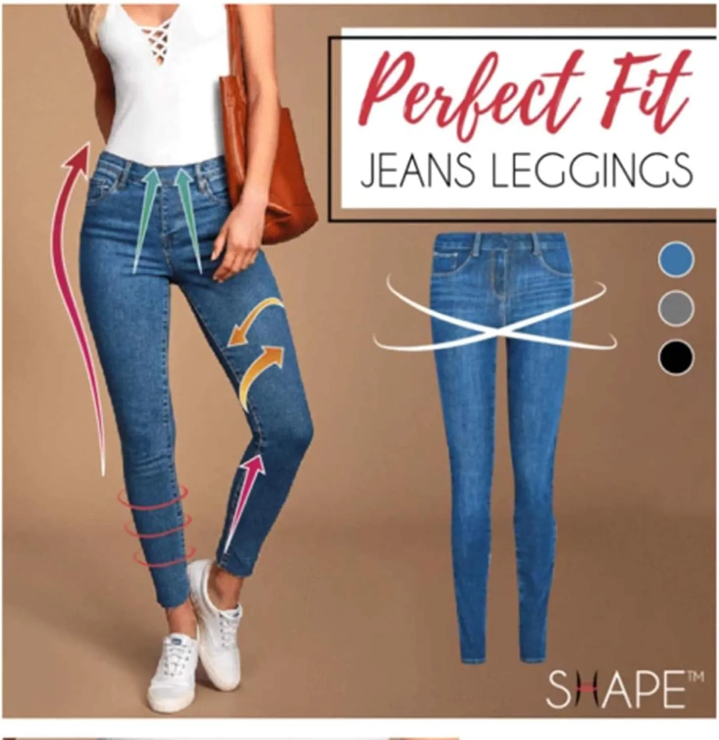 Denim Leggings  Thermal Fleece Denim Jeggings, Premium Stretch Soft High Waisted Jeggings for Women Denim Leggings