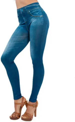 Denim Leggings  Thermal Fleece Denim Jeggings, Premium Stretch Soft High Waisted Jeggings for Women Denim Leggings