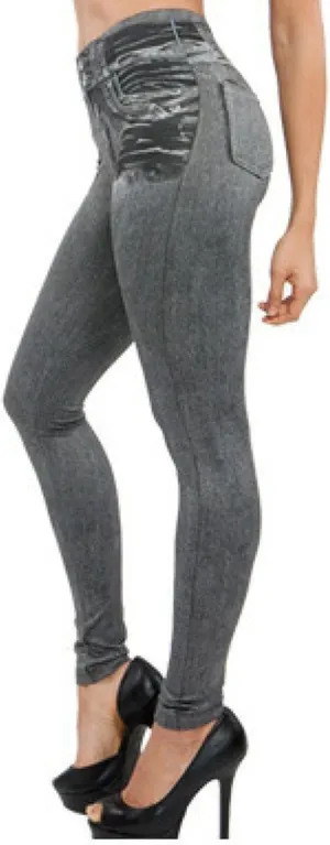 Denim Leggings  Thermal Fleece Denim Jeggings, Premium Stretch Soft High Waisted Jeggings for Women Denim Leggings