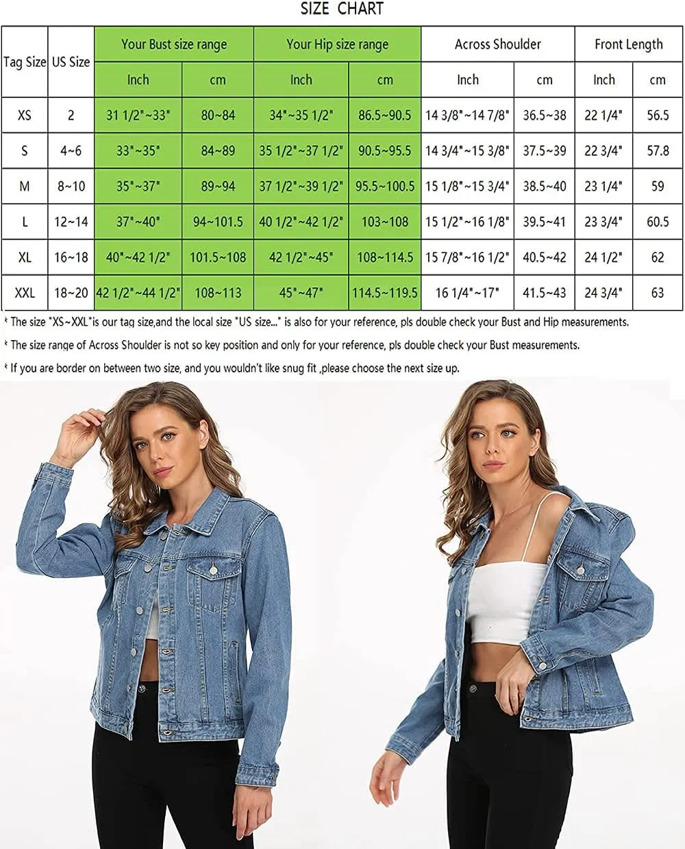Dilgul Women's Denim Jacket Casual Long Sleeve Basic Button Down Denim Jean Jacket