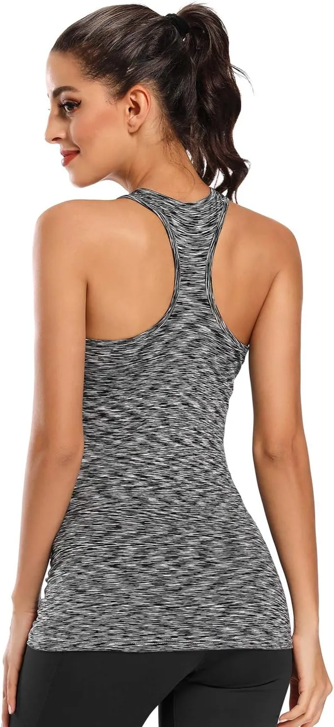 Ecavus Women's Maternity Tank Tops Seamless Racerback Sleeveless Workout Athletic Yoga Tops Pregnancy Shirt