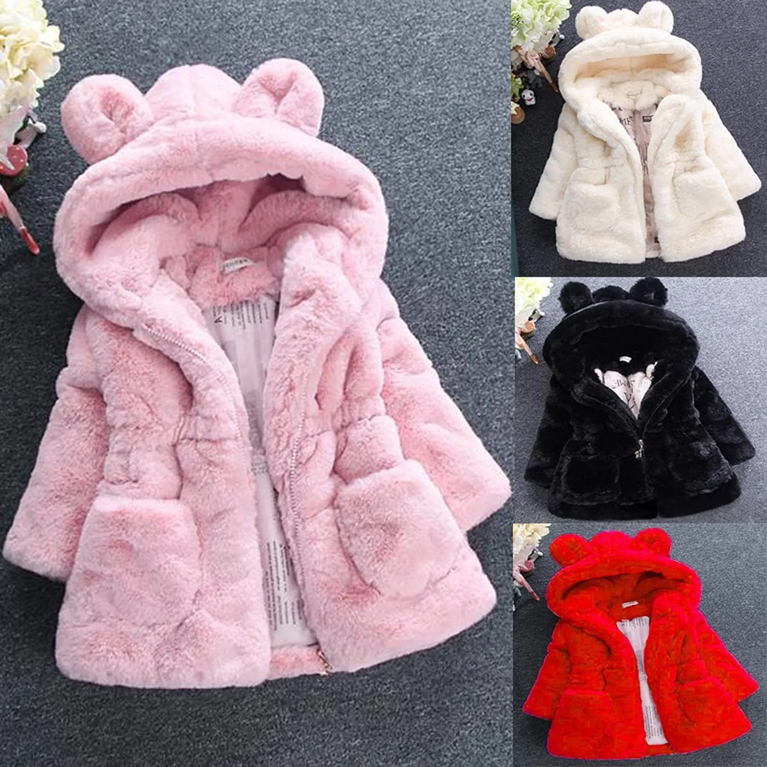 EISHOW Kids Boys Warm Thick Jackets Hooded Cotton Fleece Parka Coat Children Winter Zipper Outerwear