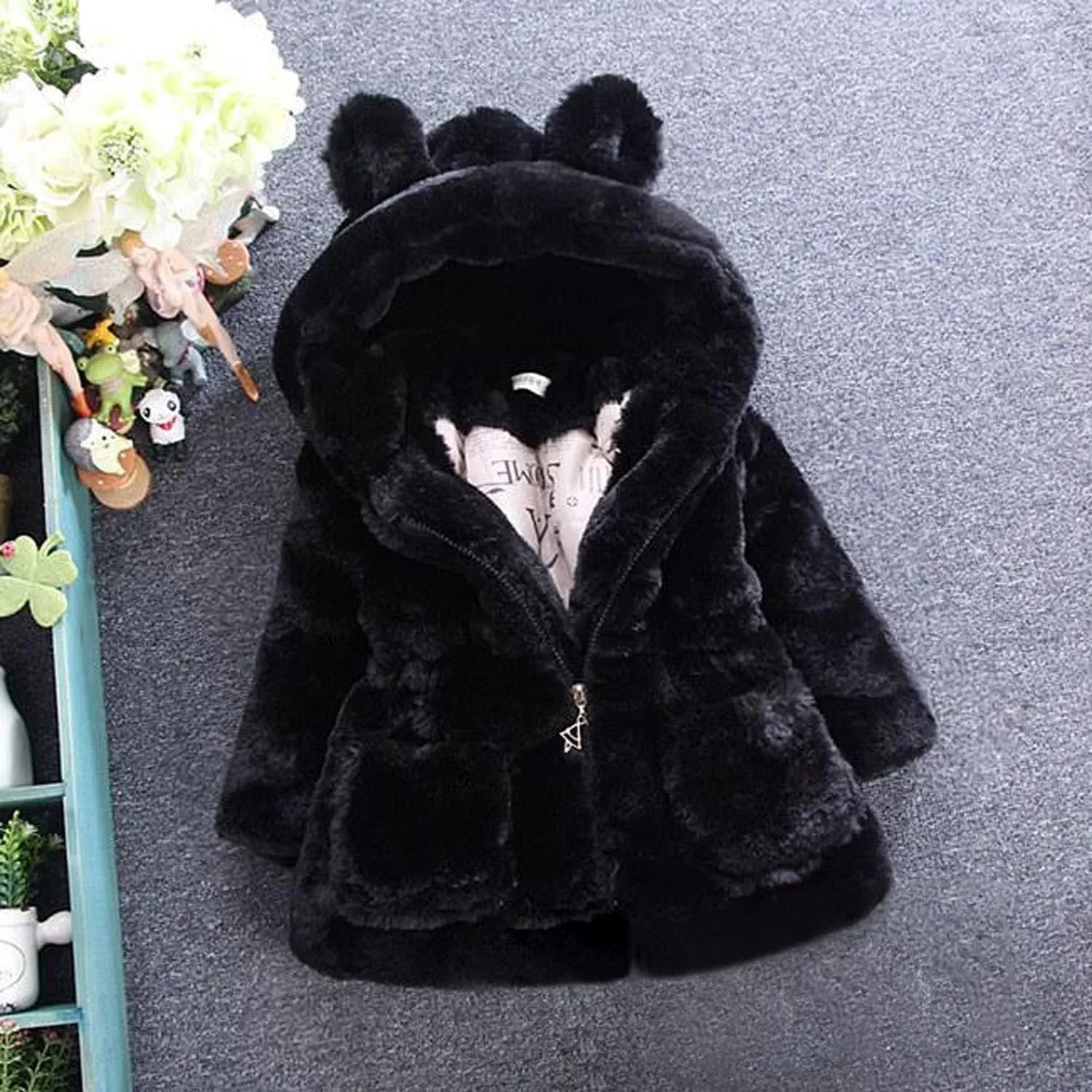 EISHOW Kids Boys Warm Thick Jackets Hooded Cotton Fleece Parka Coat Children Winter Zipper Outerwear