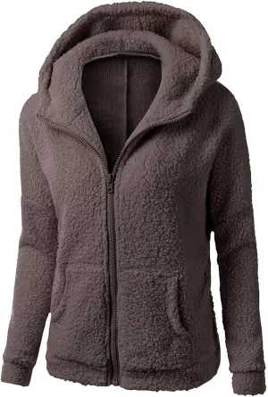 Fall Jackets for women 2024 Faux Fur Sherpa Jacket Fuzzy Hooded Jacket Winter Coats Shearling Outwear Shaggy Coat