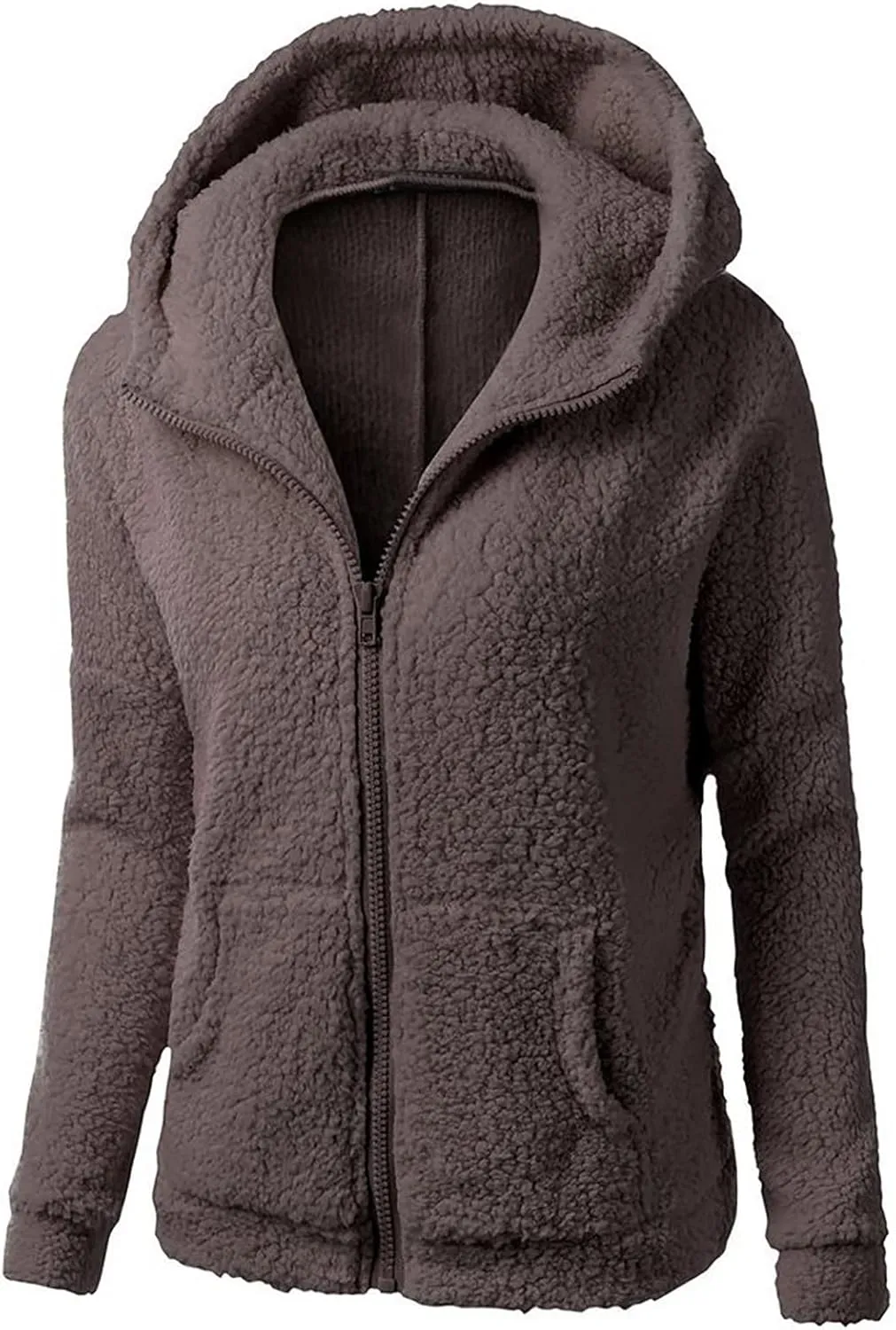 Fall Jackets for women 2024 Faux Fur Sherpa Jacket Fuzzy Hooded Jacket Winter Coats Shearling Outwear Shaggy Coat