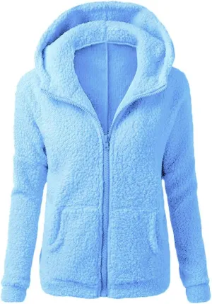 Fall Jackets for women 2024 Faux Fur Sherpa Jacket Fuzzy Hooded Jacket Winter Coats Shearling Outwear Shaggy Coat