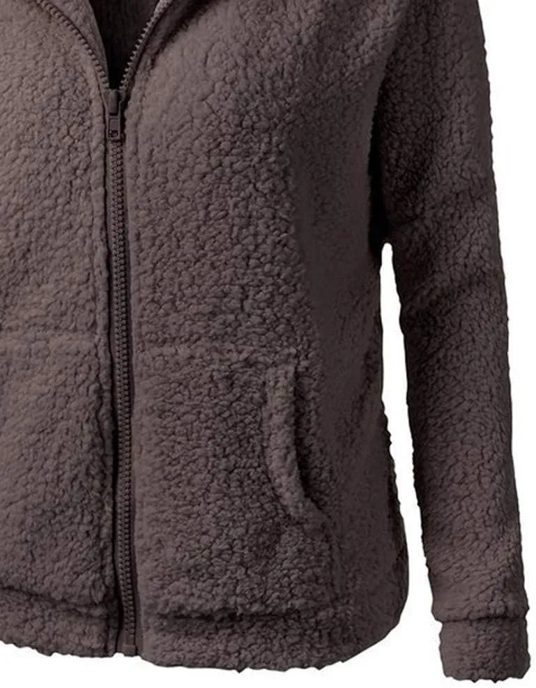 Fall Jackets for women 2024 Faux Fur Sherpa Jacket Fuzzy Hooded Jacket Winter Coats Shearling Outwear Shaggy Coat
