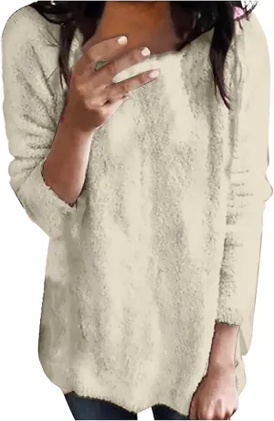 Fall Sweaters for Women Winter Coat Fleece Thickening Plus Size Coat Jacket Casual Plus Size Long Sleeve Loose Top