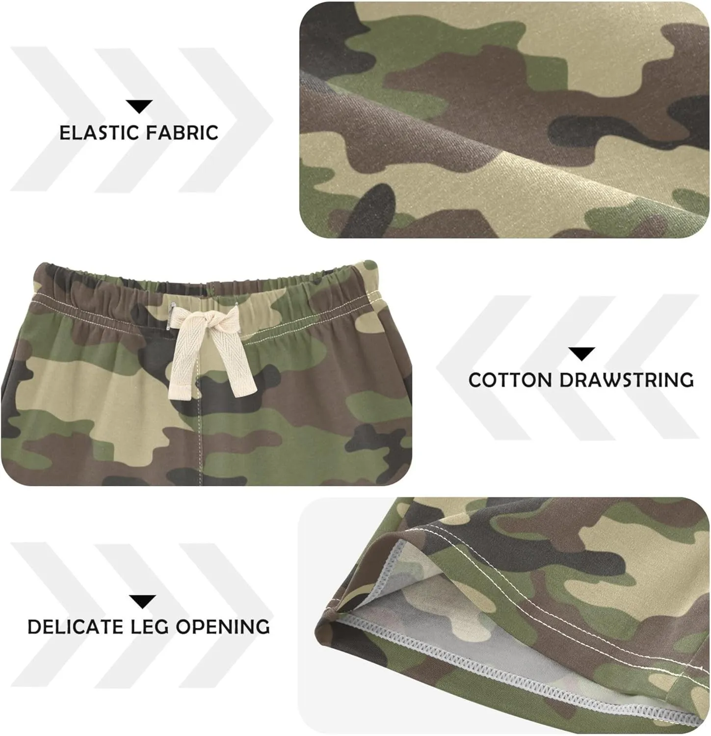 Fisyme Baby Boys Shorts Elastic Waist Cotton Casual Athletic Shorts Toddler Kids Pants 2T-5T