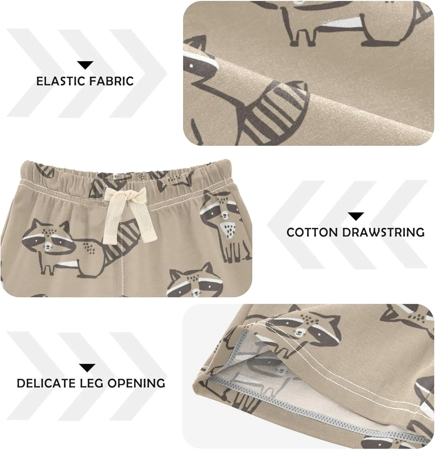 Fisyme Baby Boys Shorts Elastic Waist Cotton Casual Athletic Shorts Toddler Kids Pants 2T-5T