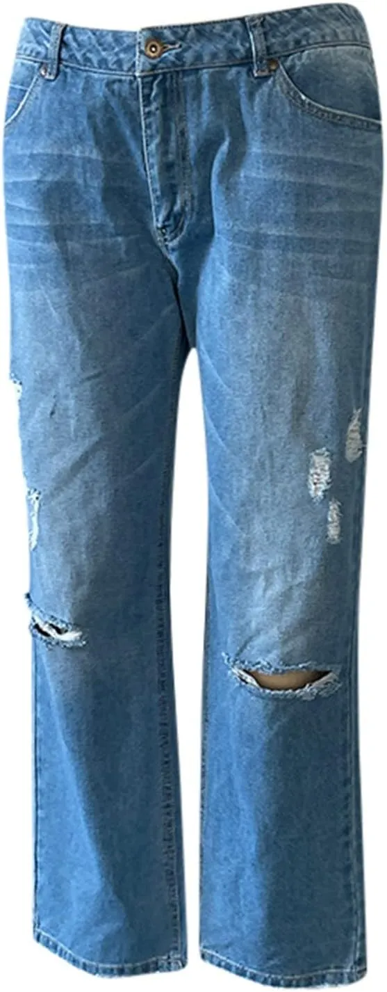 Flare Jeans for Women High Rise Button Loose Fit Denim Pants Comfortable Streetwear Mom Stretch Jeans for Women Curvy