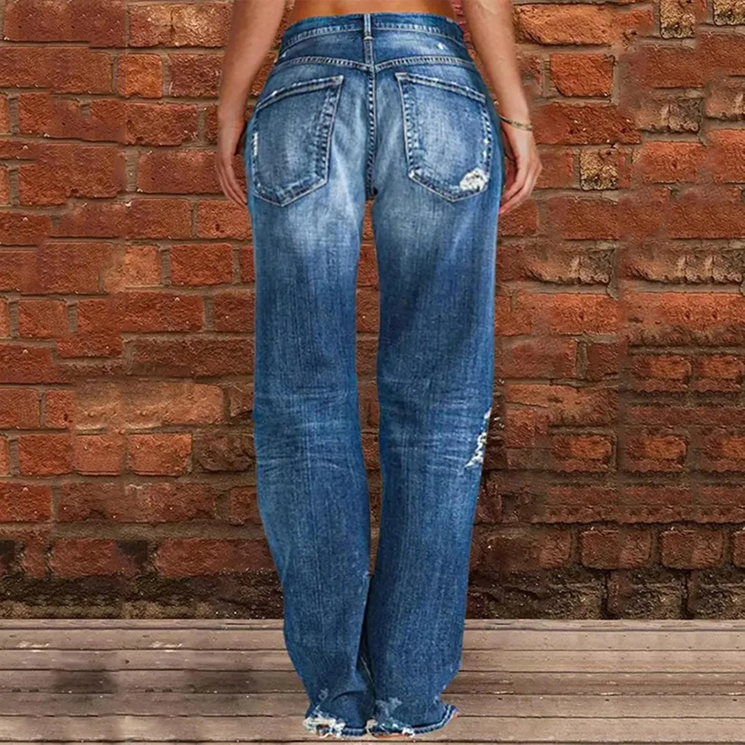 Flare Jeans for Women High Rise Button Loose Fit Denim Pants Comfortable Streetwear Mom Stretch Jeans for Women Curvy